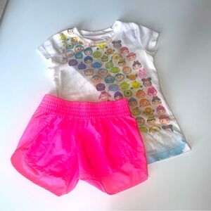 Disney T-shirt w/ pink shorts